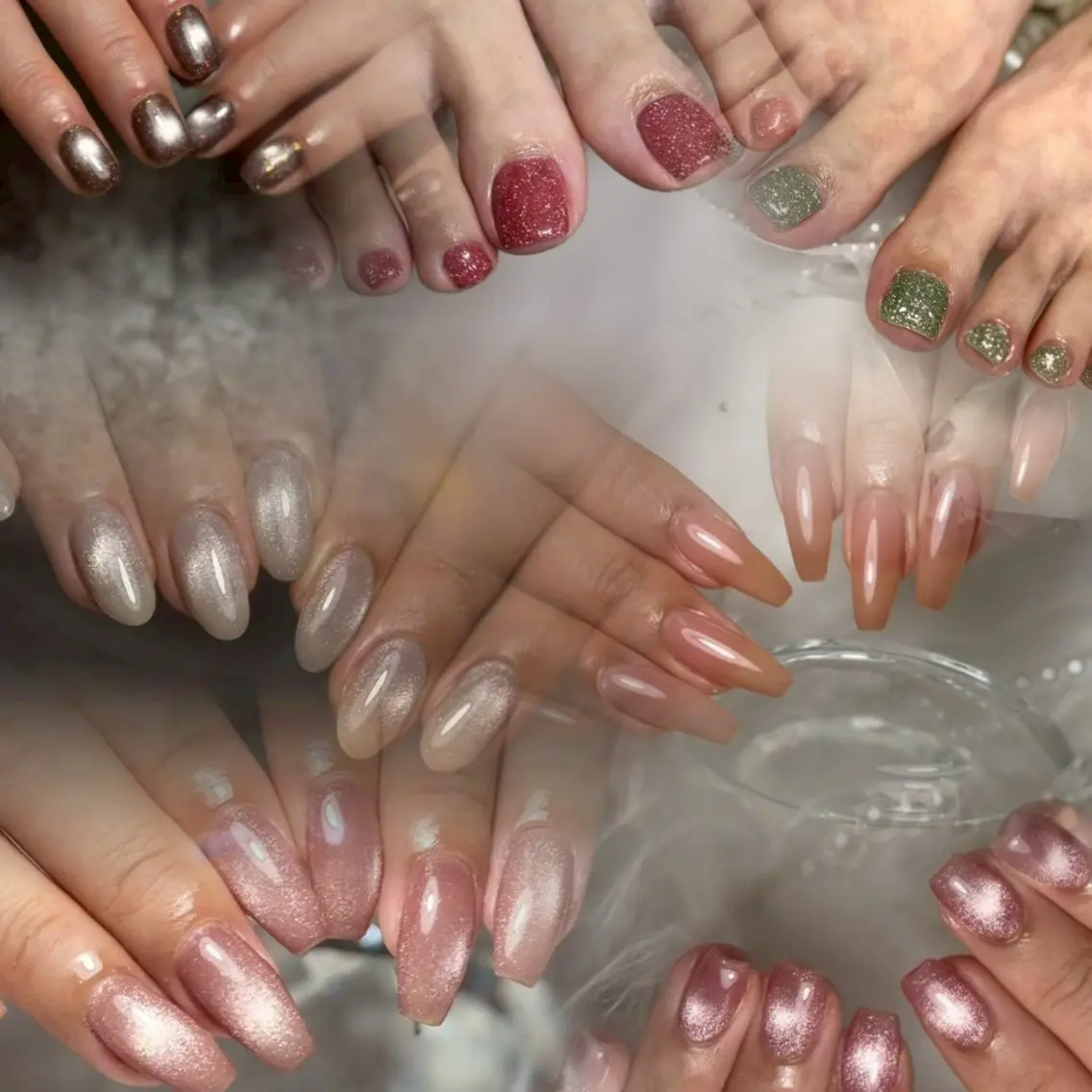（ジュニアネイリスト）hand ワンカラー/マグネット/フラッシュの写真