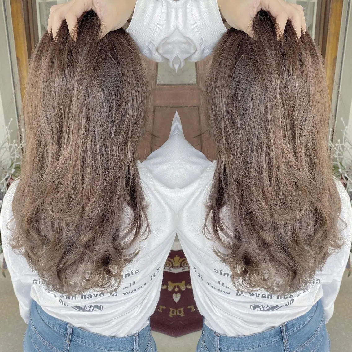 ミディアム パーマ ハイレイヤー レイヤーカット カット ヘアカラー トリートメント grand juteのヘアスタイル