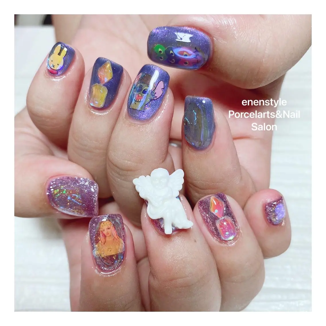 ミディアム ネイル 🐾enen style 🐾のネイルデザイン