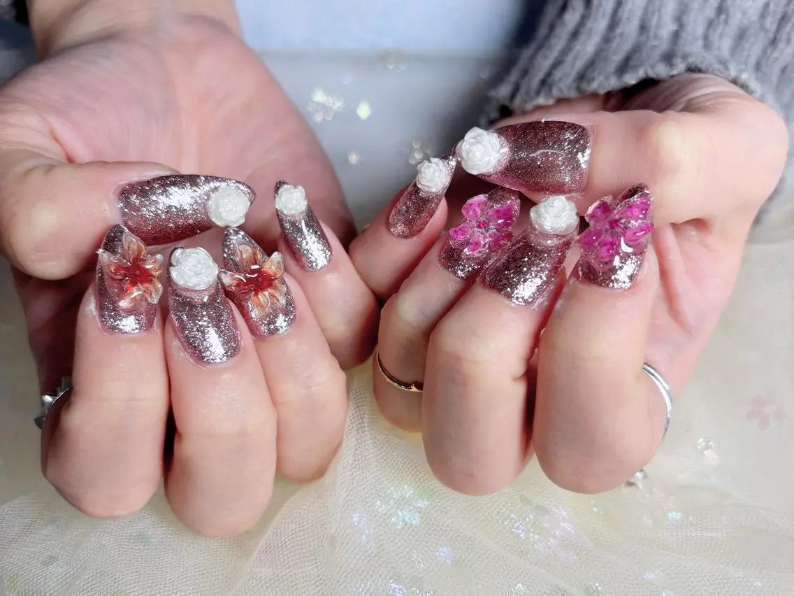 ネイル ハンドネイル H3 Nail Tsuki🦋💙のネイルデザイン