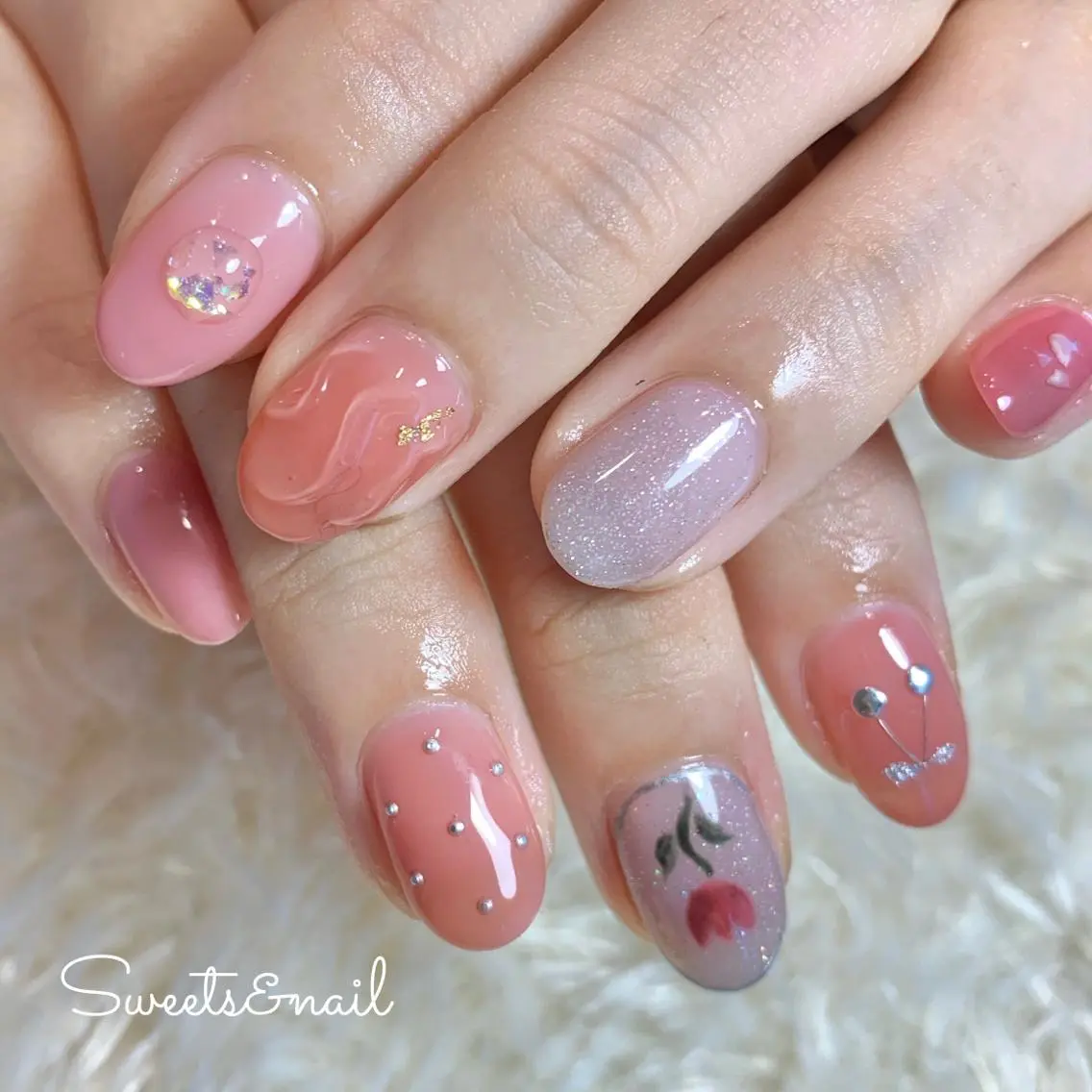ネイル ガーリー Sweets& nail みなこのネイルデザイン