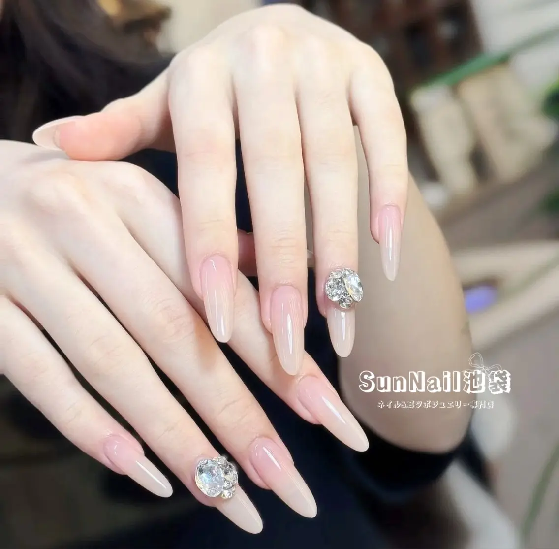 ネイル チークネイル 長さ出し フレンチネイル ガーリー 韓国ネイル ハンドネイル ハンドケア Sun Nail 池袋のエステ・リラクイメージ