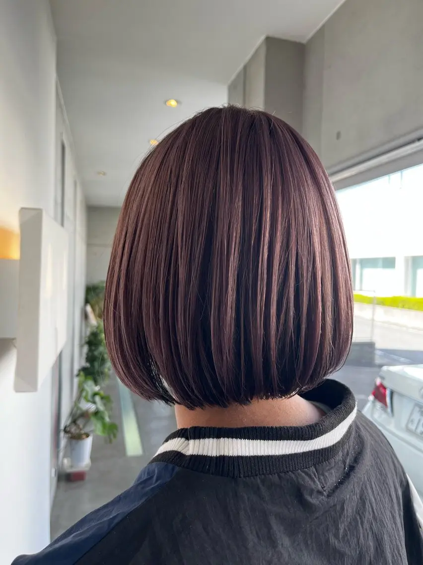ミディアム ラベンダーベージュ おせ ちさとのヘアスタイル