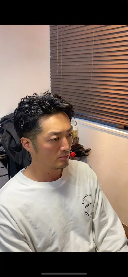 パーマ ヘアアレンジ メンズ オールバック カット パーマ 20代〜40代 大塚🌱松原大将のヘアスタイル