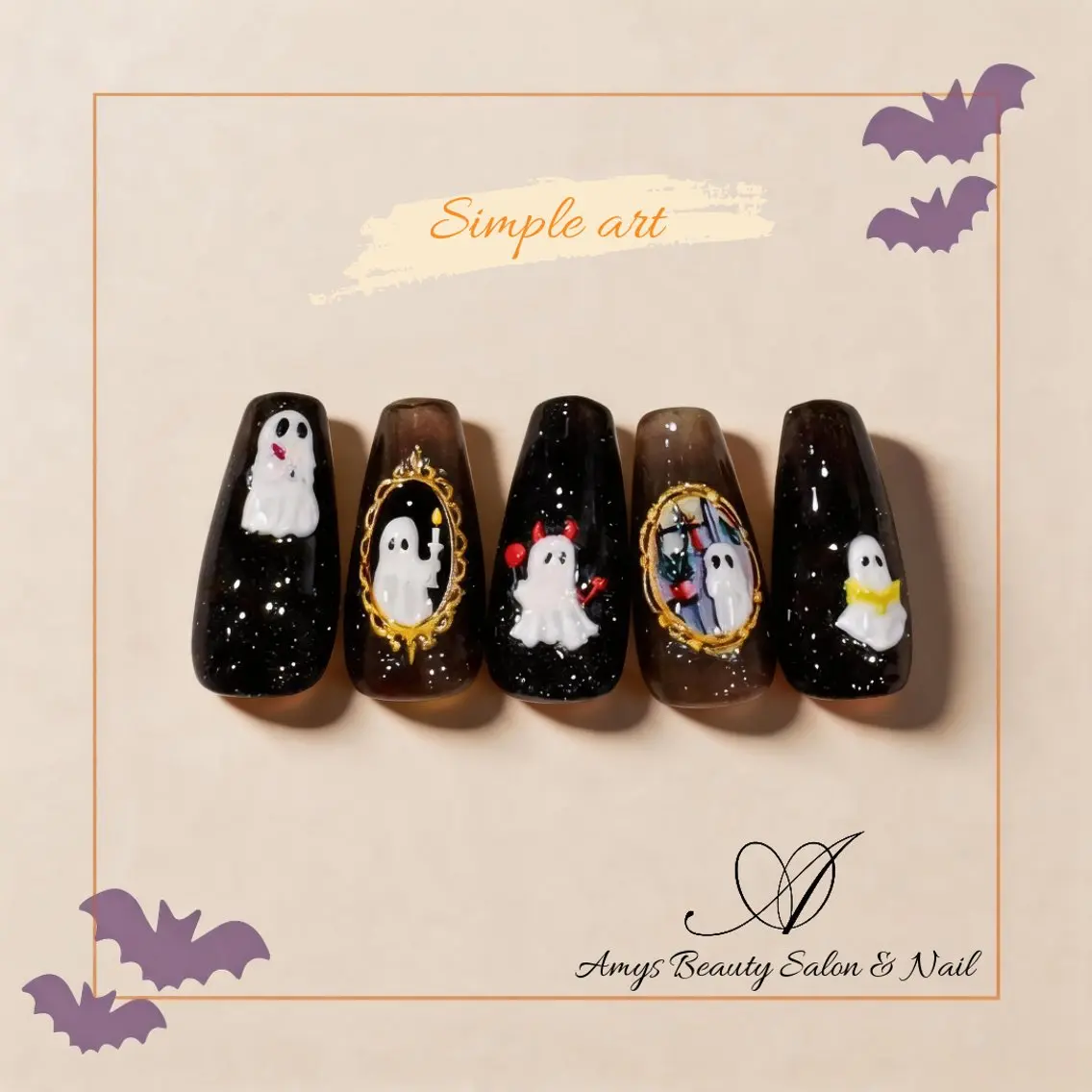 ネイル アートネイル ハロウィン シンプルネイル ハンドネイル ハンドケア Amys nail シヅキのネイルデザイン