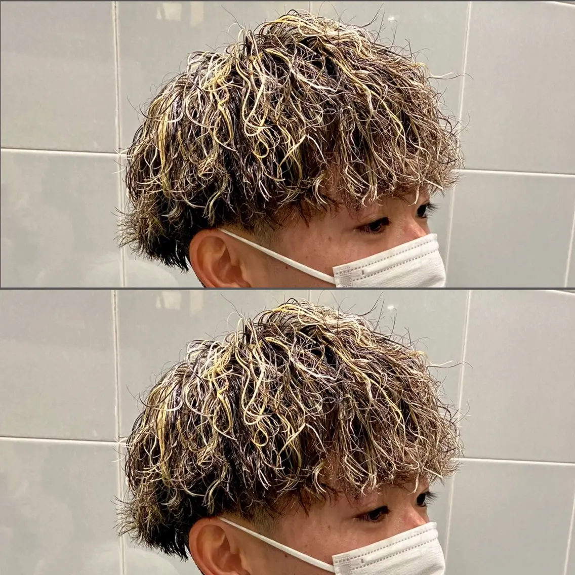 カラー パーマ メンズ メンズハイライト メンズハイトーン メンズインナーカラー デザインカラー ハイライトカラー メンズ特化✂️ 小枝 優生のヘアスタイル
