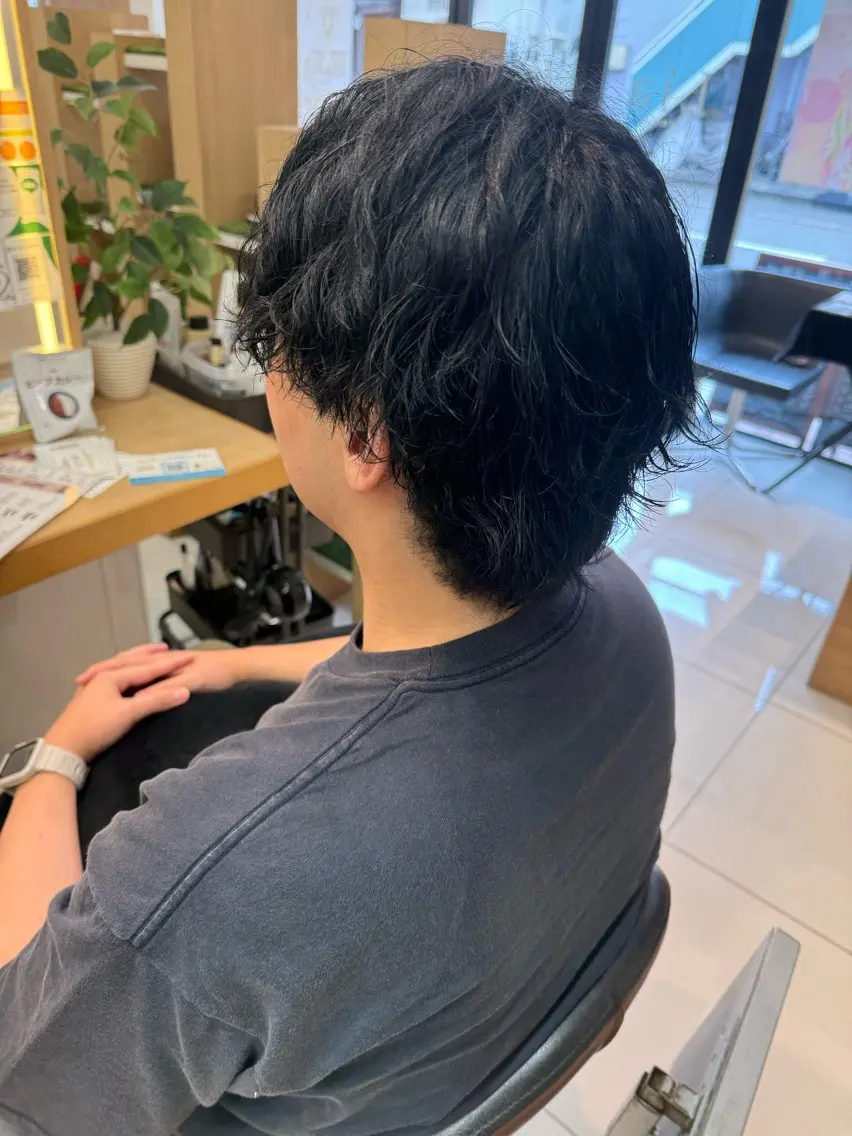 ショート メンズ カット ヘアカラー パーマ トリートメント パーマ/ハイトーン /吉田眞のヘアスタイル