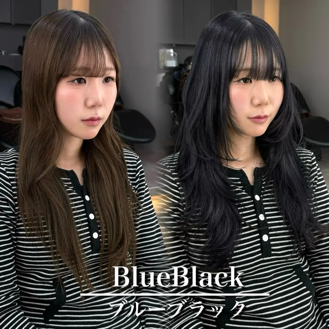 ミディアム カラー 髪質改善|透明 感カラー🩵レイヤーのヘアスタイル