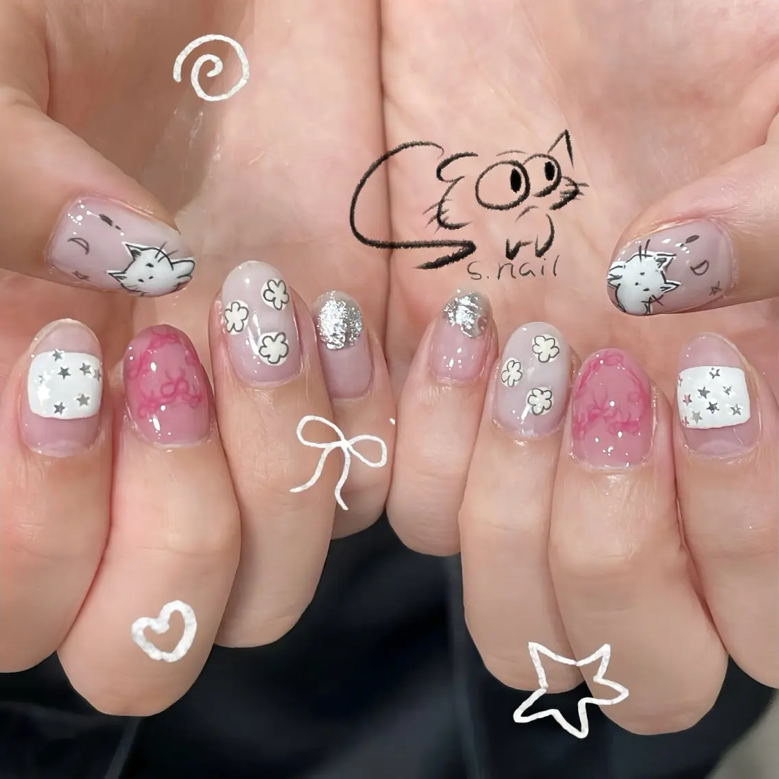 ネイル チークネイル フレンチネイル グラデーション マグネットネイル ワンカラーネイル S.nail _のネイルデザイン
