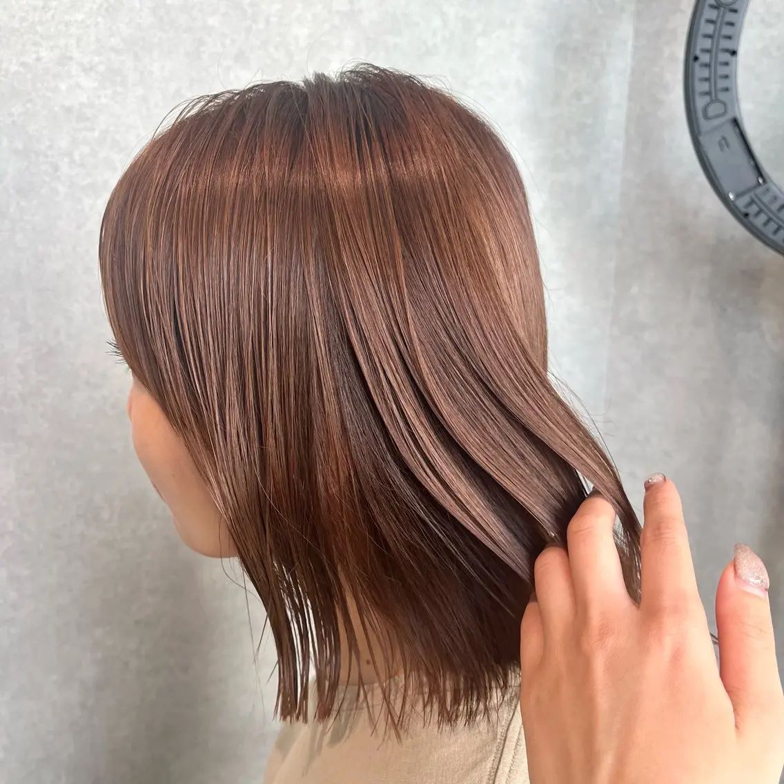 ミディアム カット ヘアカラー トリートメント ナチュラル*艶* 蒲生四丁目*山保美月のヘアスタイル