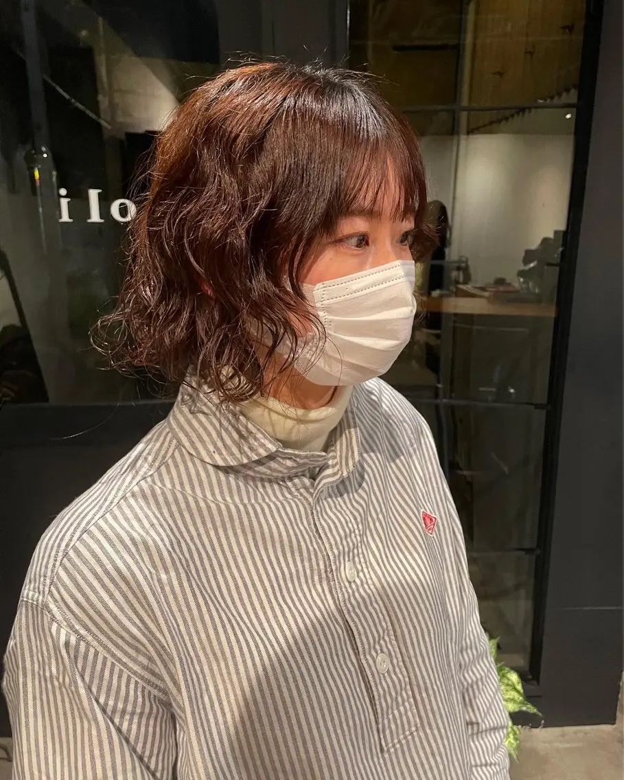 ショート パーマ カット パーマ トリートメント ボブ／パーマ指名 No. 1🍃れんとのヘアスタイル
