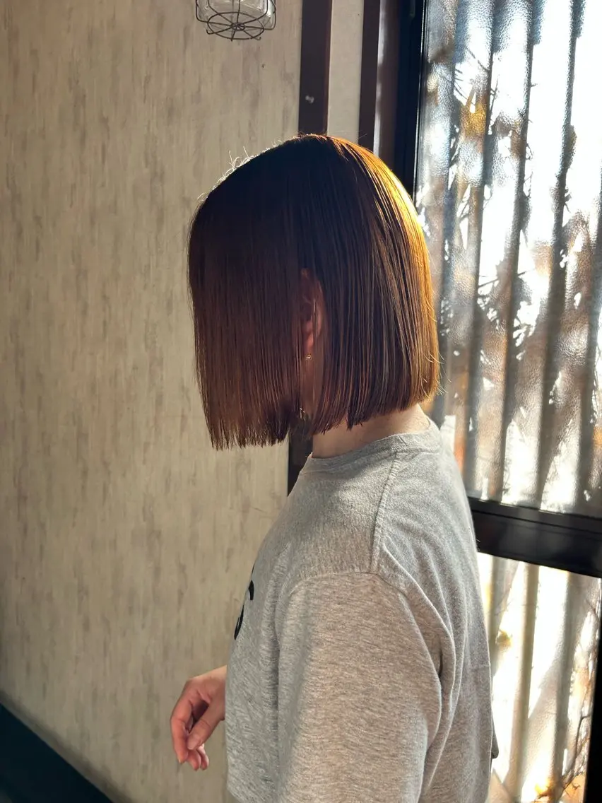 ミディアム 切りっぱなしボブ ボブ minami 🐣のヘアスタイル
