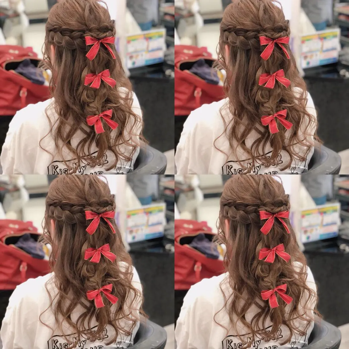 セミロング ヘアアレンジ ハーフアップ ヘアセット 🌷MAYU 🌷のヘアスタイル