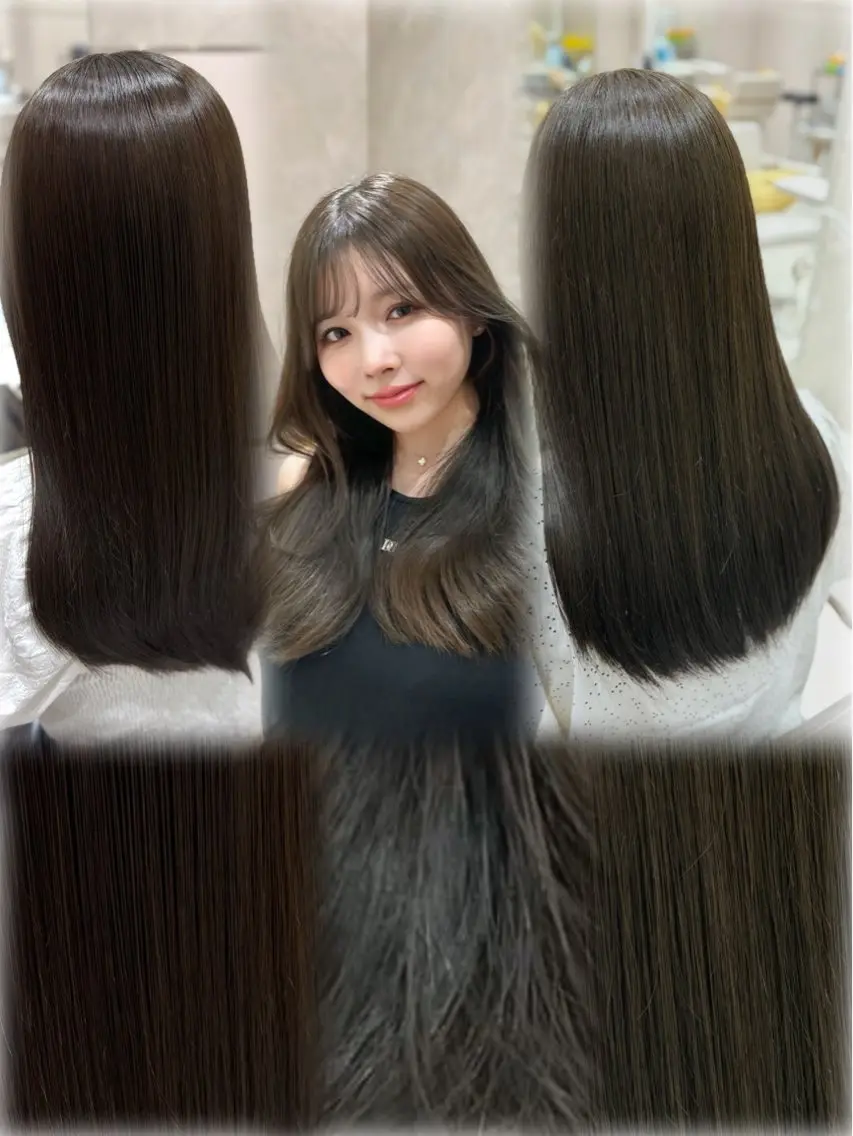 ロング カラー オリーブカラー 銀座/レイヤー/ 透明感カラー✨りくのヘアスタイル