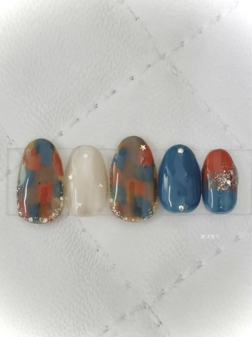 ネイル マグネットネイル ニュアンスネイル ワンカラーネイル ハンドネイル Mary nail .narumiのネイルデザイン