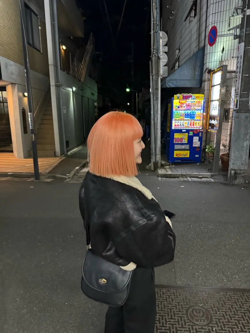 ミディアム カラー オレンジ ヘアカラー ブリーチカラーモデル 募集中/ リョウスケのヘアスタイル