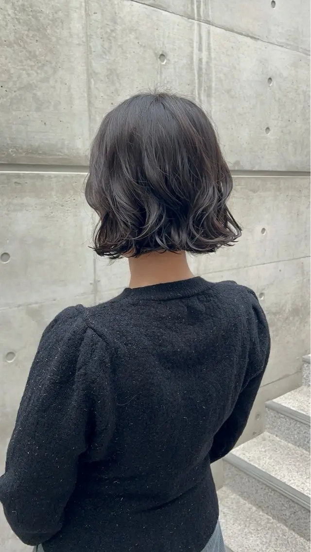 ミディアム パーマ ミディアムパーマ ボブ 髪質改善 トリートメント フレンチボブパーマ Yuukiのヘアスタイル