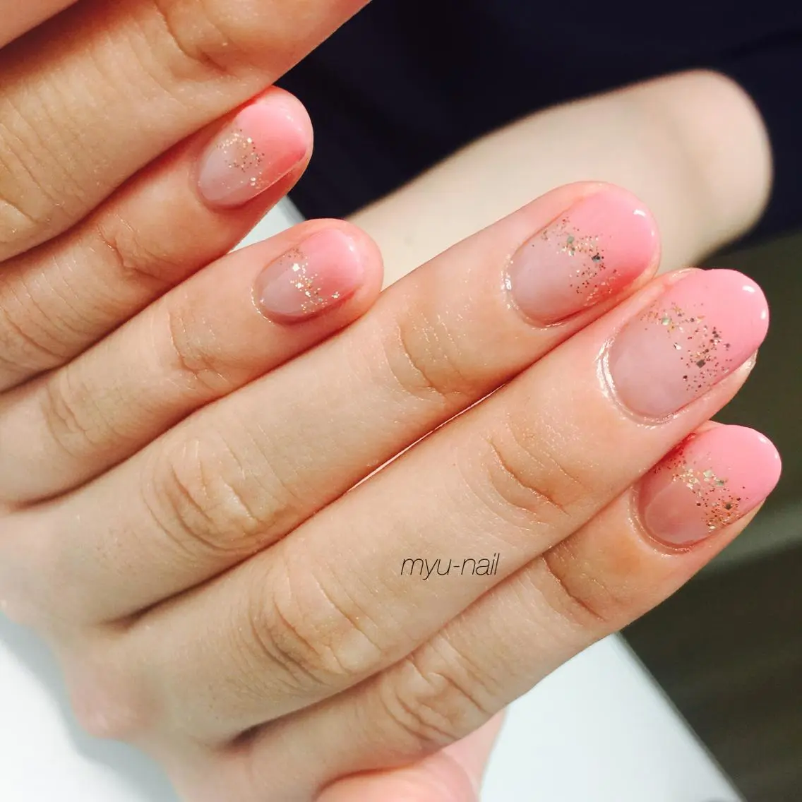 ネイル グラデーション ピンク シンプルネイル ホームサロン myu-nailのネイルデザイン