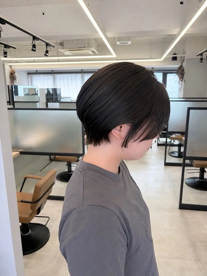 ショート 丸みショート 顔周りカット 似合わせカット ショートヘア トリートメント カット SHUKA🎀 韓国スタイル艶カラーのヘアスタイル