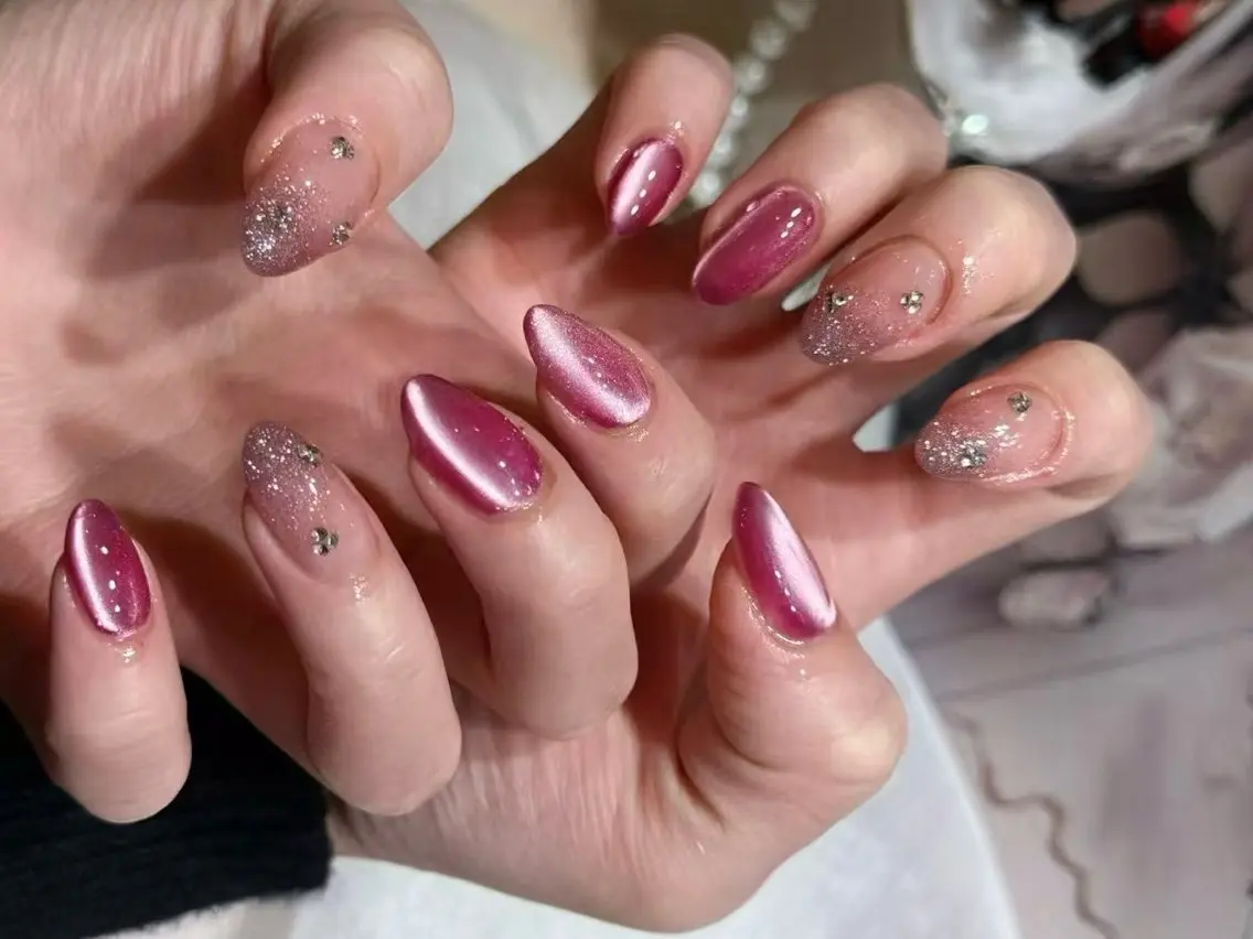 ネイル アートネイル フットネイル ジェルネイル ハート マグネットネイル Babarla nailのネイルデザイン
