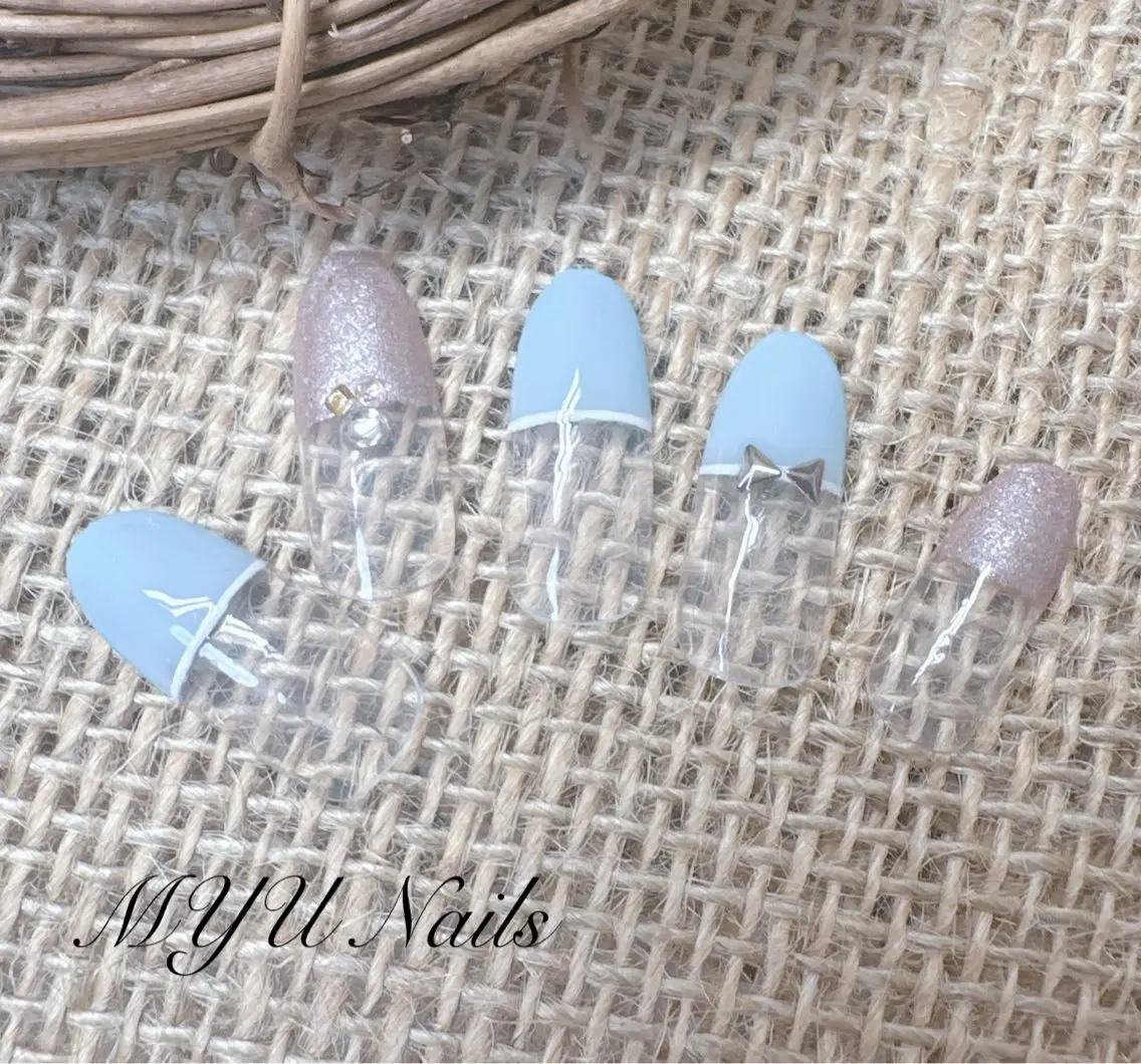 ネイル フレンチネイル ジェルネイル 持ち込み ニュアンスネイル パラジェル ニュアンスネイル🌈 MYU Nailsのネイルデザイン
