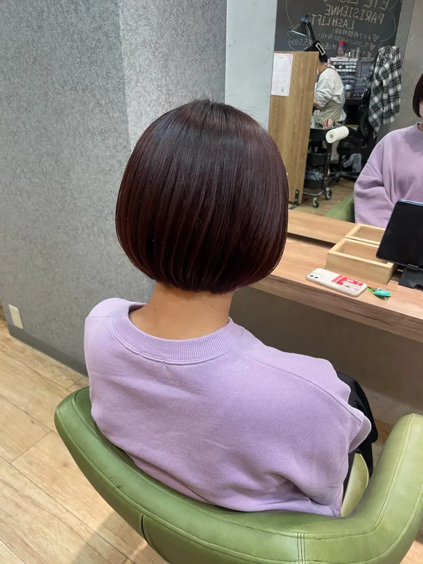 ショート カラー ショートボブ ブラウンカラー レッドカラー レッドブラウン ボブ カット ヘアカラー トリートメント 髪質改善/Bloss om🌷高橋沙衣のヘアスタイル