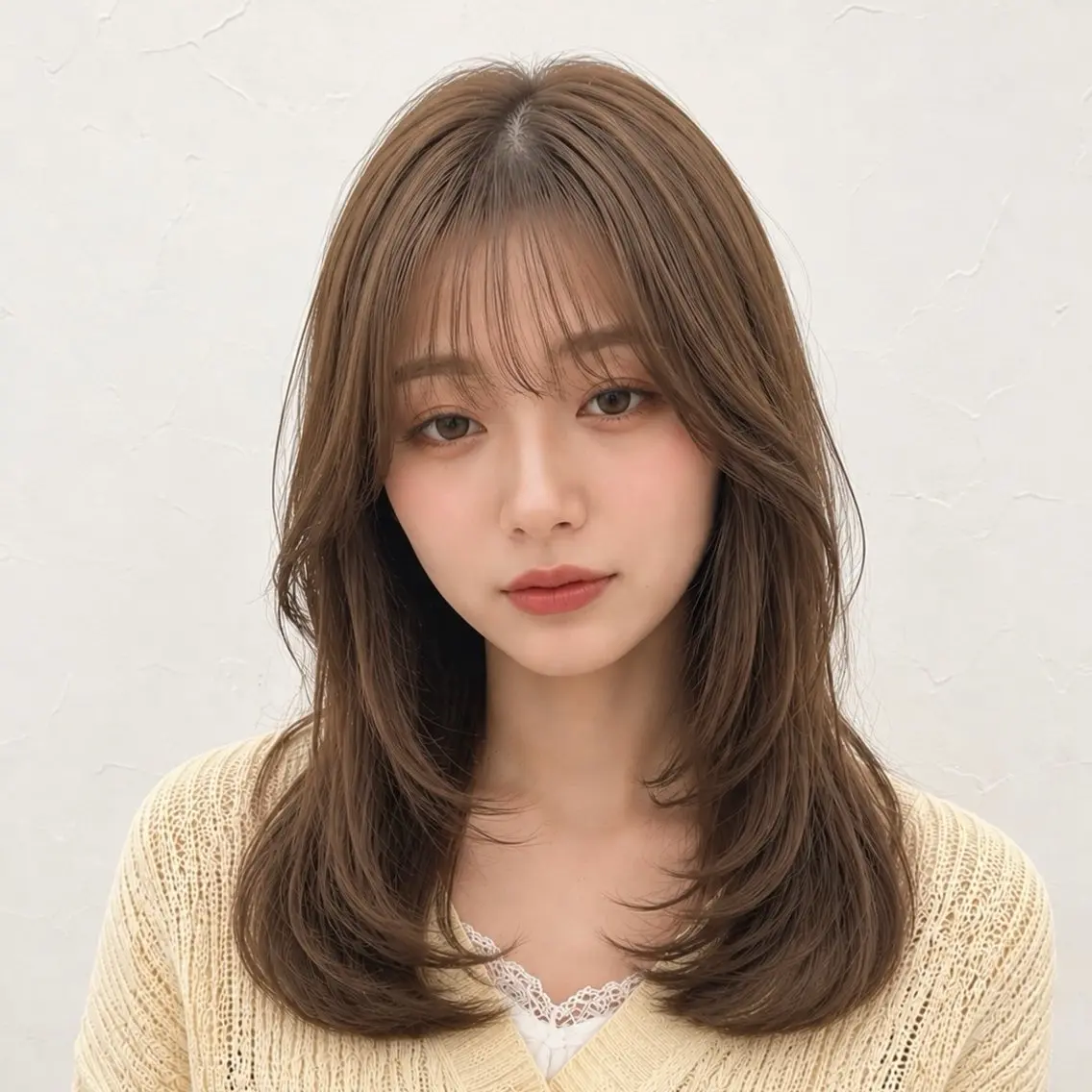 ミディアム カラー ミディアムレイヤー ベージュカラー ブラウンカラー レイヤーカット 外ハネヘア カット ヘアカラー 髪質改善/レイヤー/ 佐藤 舞のヘアスタイル