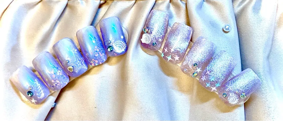 グラデーションオーシャンネイル💅(オフあり、甘皮ケア付)の写真