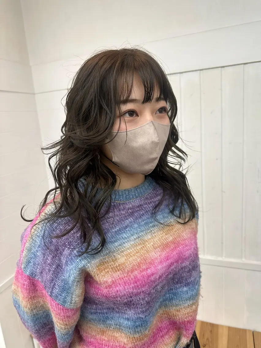セミロング カラー ブリーチ 透明感カラー ブリーチなしカラー MAI/髪質改善/ 幹細胞トリートメントのヘアスタイル