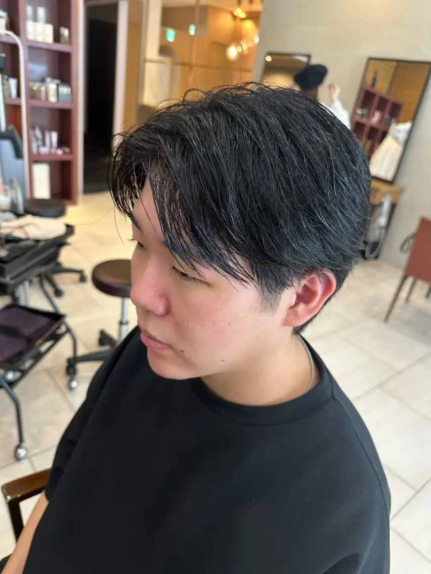 パーマ メンズ カット 縮毛矯正 メンズカット/ フェザーパーマ/げんのヘアスタイル