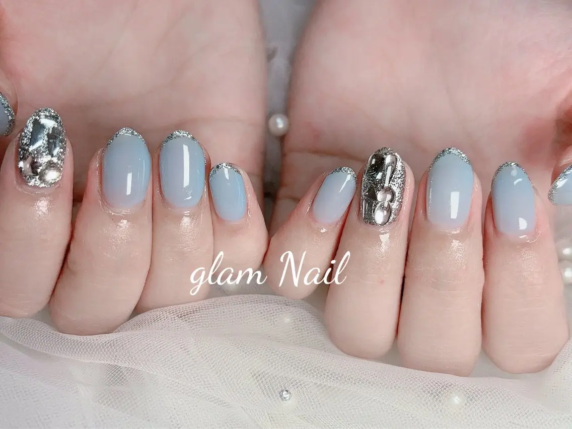 ネイル ハンドネイル エツメ💅 長さだし🎀デザインのネイルデザイン