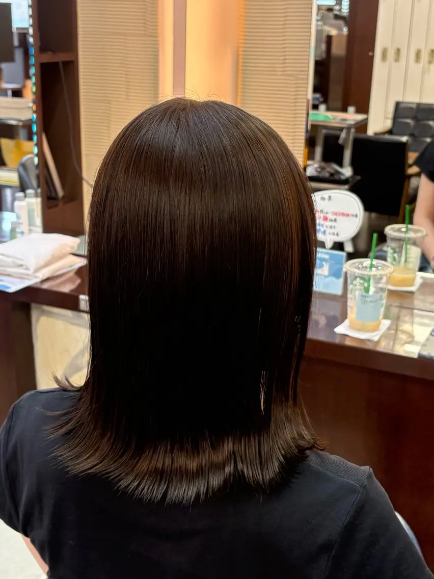 ミディアム ヘアカラー 細田 舞乃のヘアスタイル
