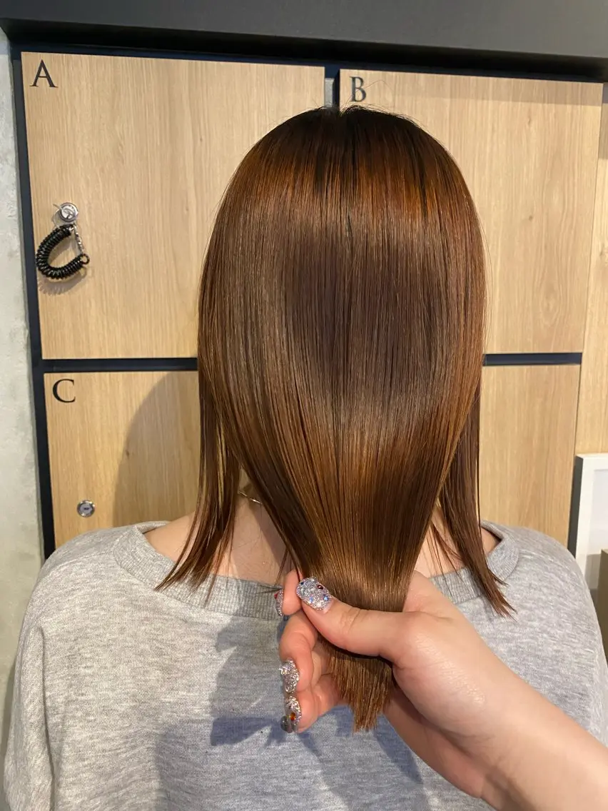 ミディアム カット 縮毛矯正 髪質改善サロン 梅田/ヨナミネのヘアスタイル