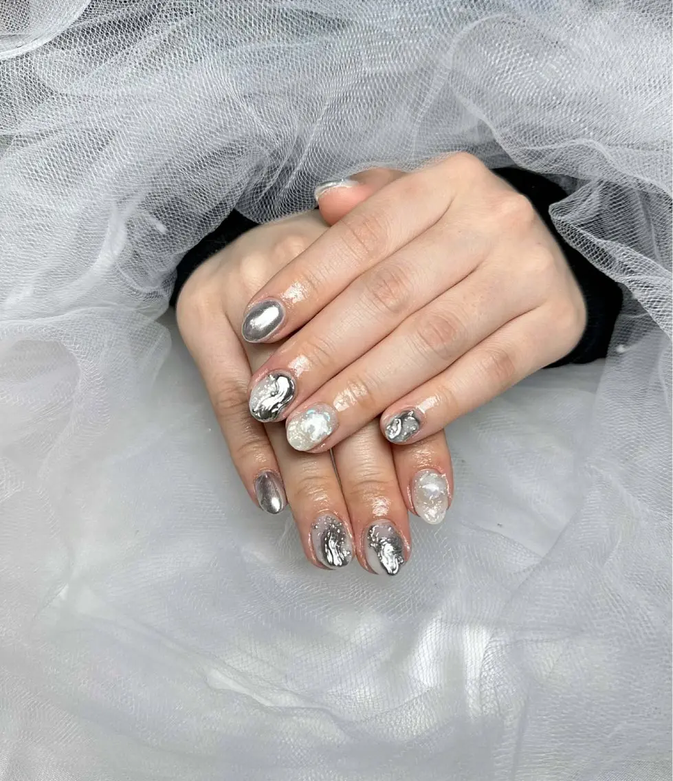 ネイル フラワーネイル 韓国ネイル 持ち込み 春ネイル ワンホンネイル Huyn Nail Shinjyukuのネイルデザイン