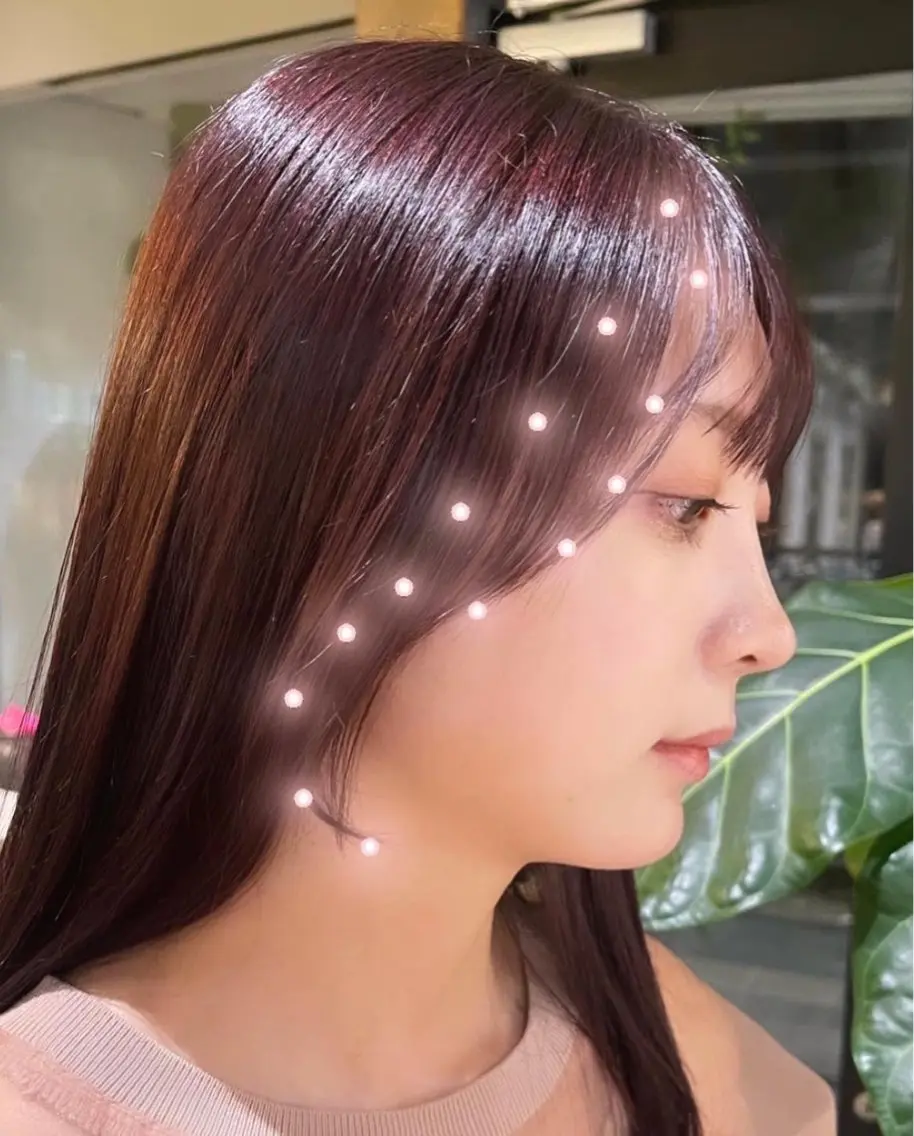 セミロング 顔まわりレイヤー レイヤーカット 小顔カット ano ♡のヘアスタイル
