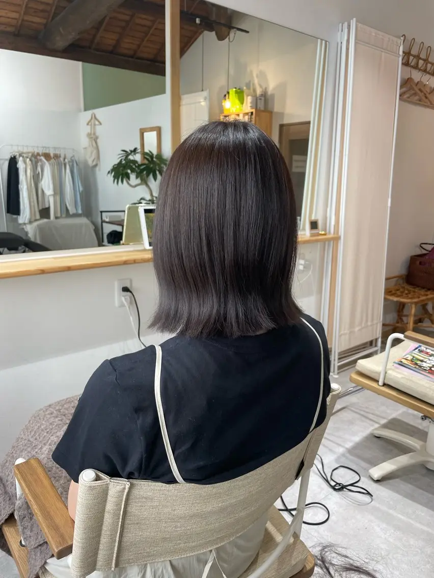 ミディアム カラー 透明感カラー カット ヘアカラー トリートメント h a k u 大倉 卓人のヘアスタイル