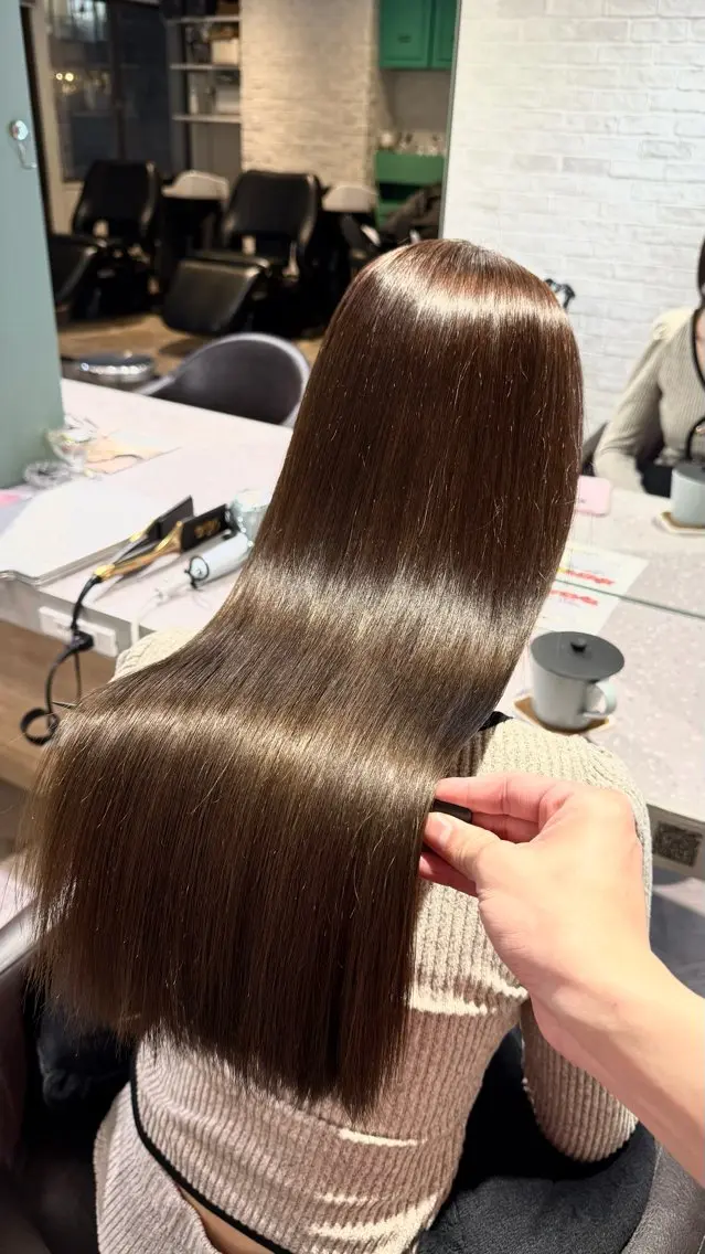 ロング カラー ブラウンカラー 透明感カラー 髪質改善 縮毛矯正 カット ヘアカラー 縮毛矯正 髪質改善/縮毛矯正 /レイヤー/珠羽のヘアスタイル
