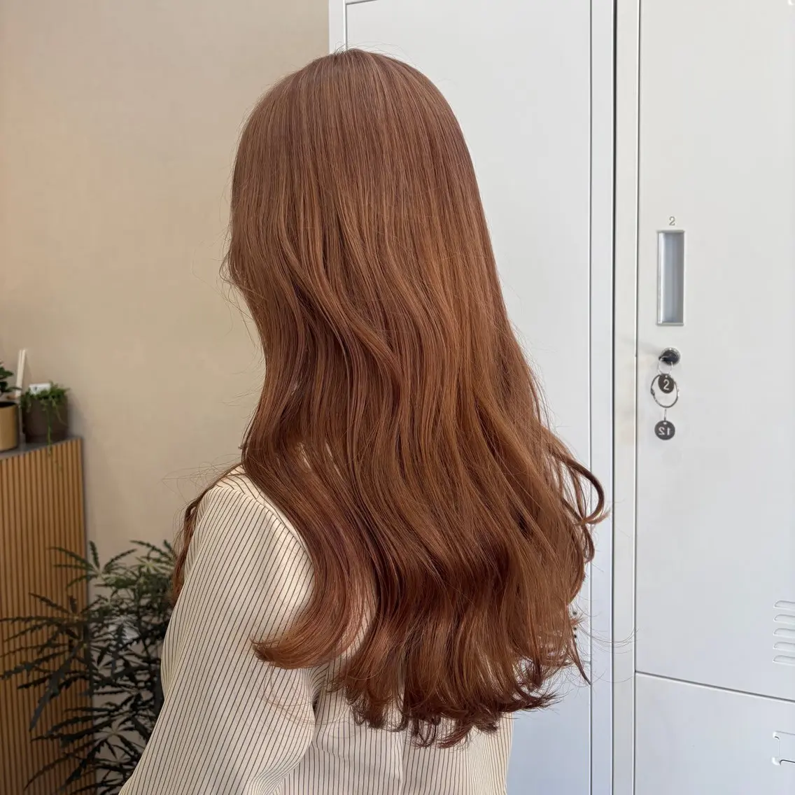 ロング ヘアカラー トリートメント MIDORI🎀 透明感/ベージュのヘアスタイル