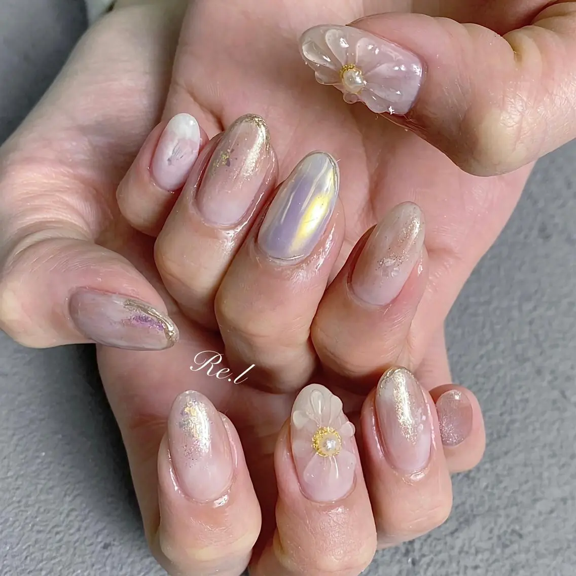 ネイル フラワーネイル ぷっくりネイル モチの良さ◉ フィルインネイル♡のネイルデザイン