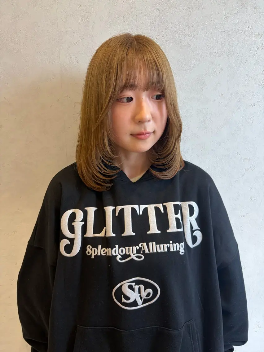 ミディアム ヘアカラー ナチュラル／透明感 💎maoのヘアスタイル