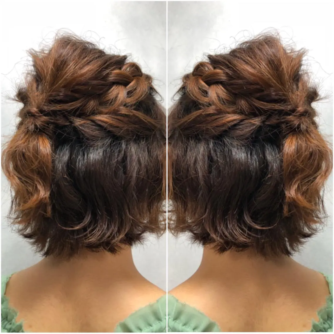 ショート ヘアアレンジ ハーフアップ メンズ多数⚡ブリーチ 特化💚Acchonのヘアスタイル