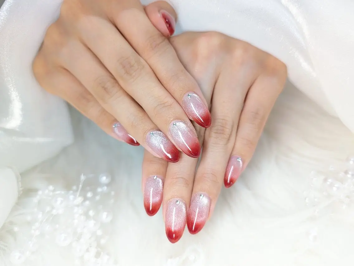 ネイル チークネイル 長さ出し フラッシュネイル フレンチネイル ジェルネイル Chouette Nailのネイルデザイン