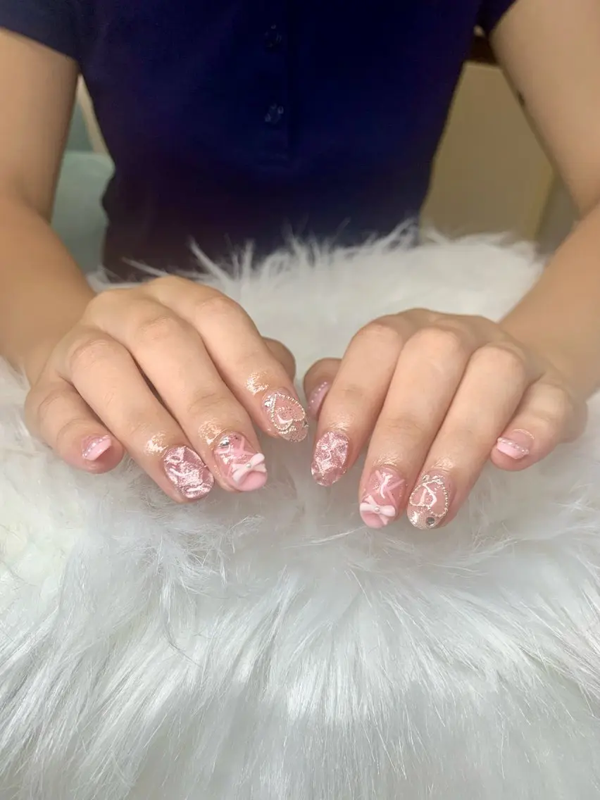 ネイル ピンク xinh nailsのネイルデザイン