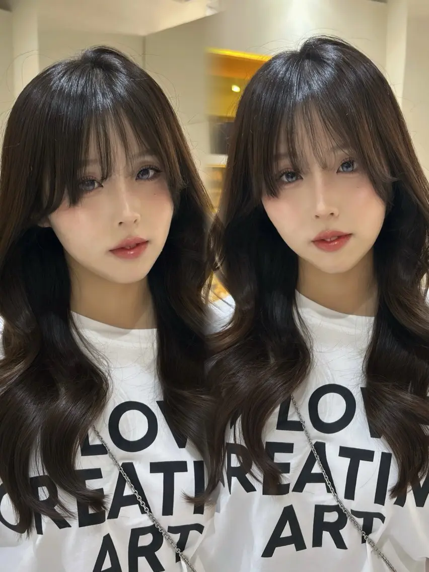 ロング カット ヘアカラー トリートメント hiyori🎀 韓国レイヤーのヘアスタイル