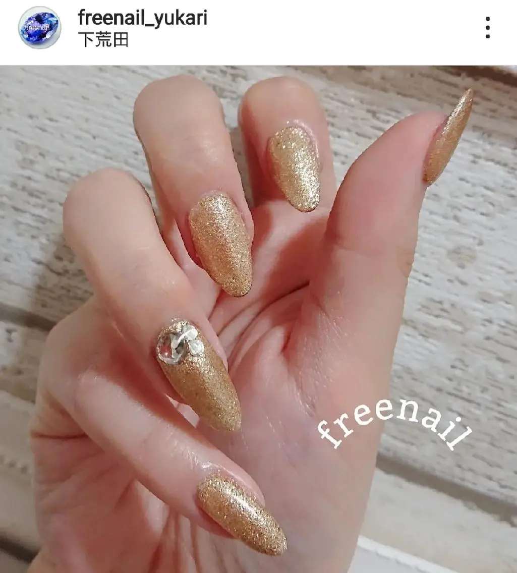 ネイル ジェルネイル ワンカラーネイル ストーンネイル free nail フリーネイルのネイルデザイン