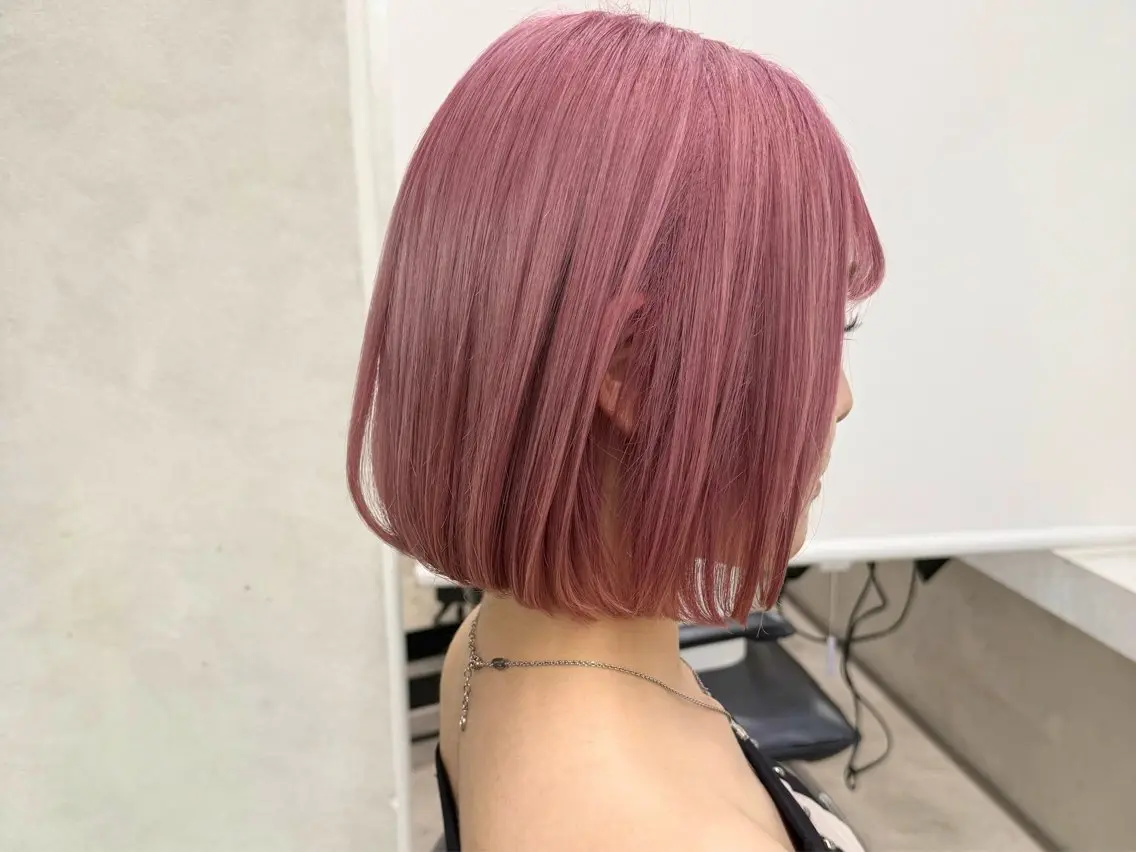 ショート カラー ブリーチ 透明感カラー ハイトーンカラー ピンクカラー 韓国風ヘア ヘアカラー レイヤー/ハイトーン 🍎森貝洋亮🍎のヘアスタイル