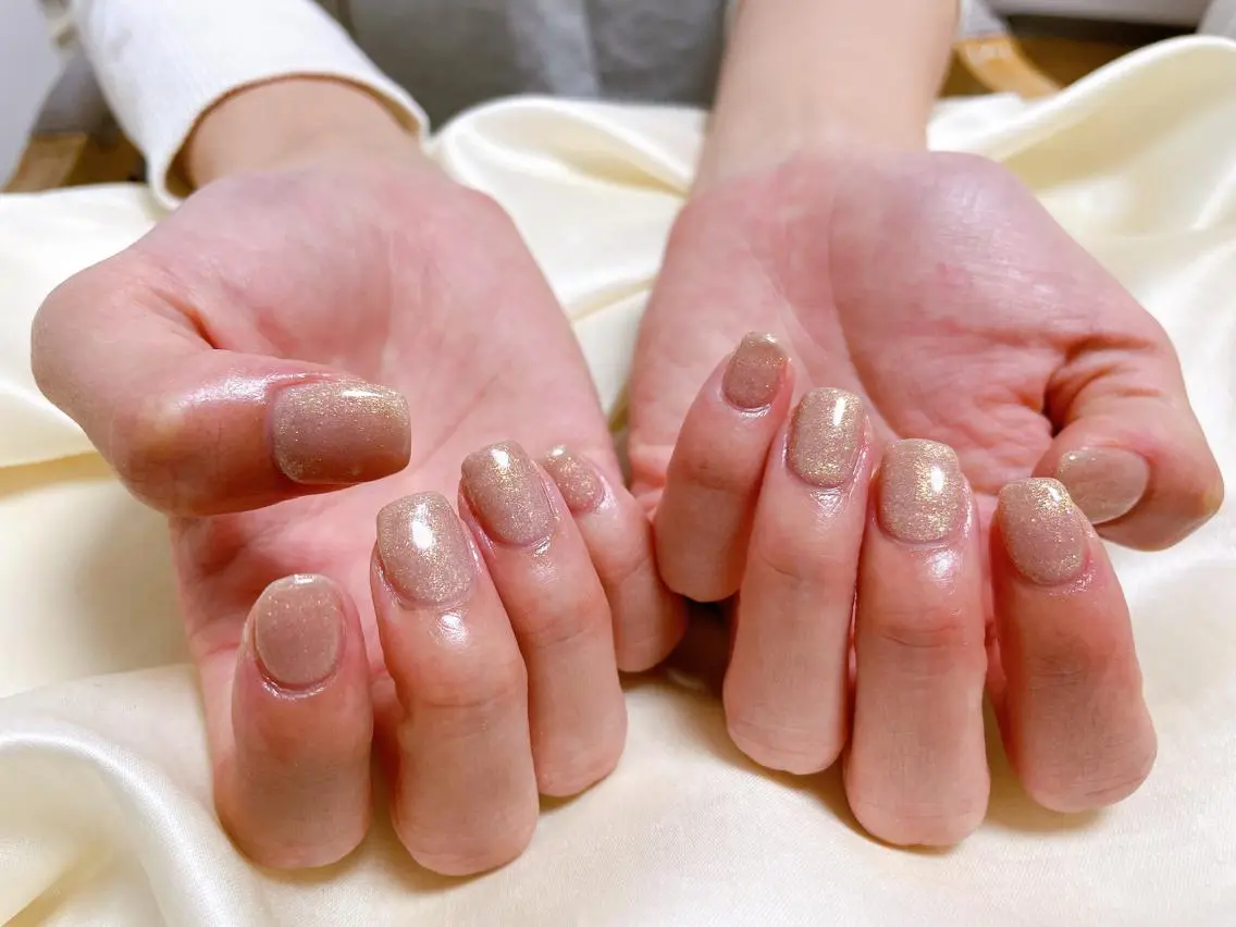 ネイル ラメ(グリッター) ワンカラーネイル ハンドネイル mogunail &blowのネイルデザイン