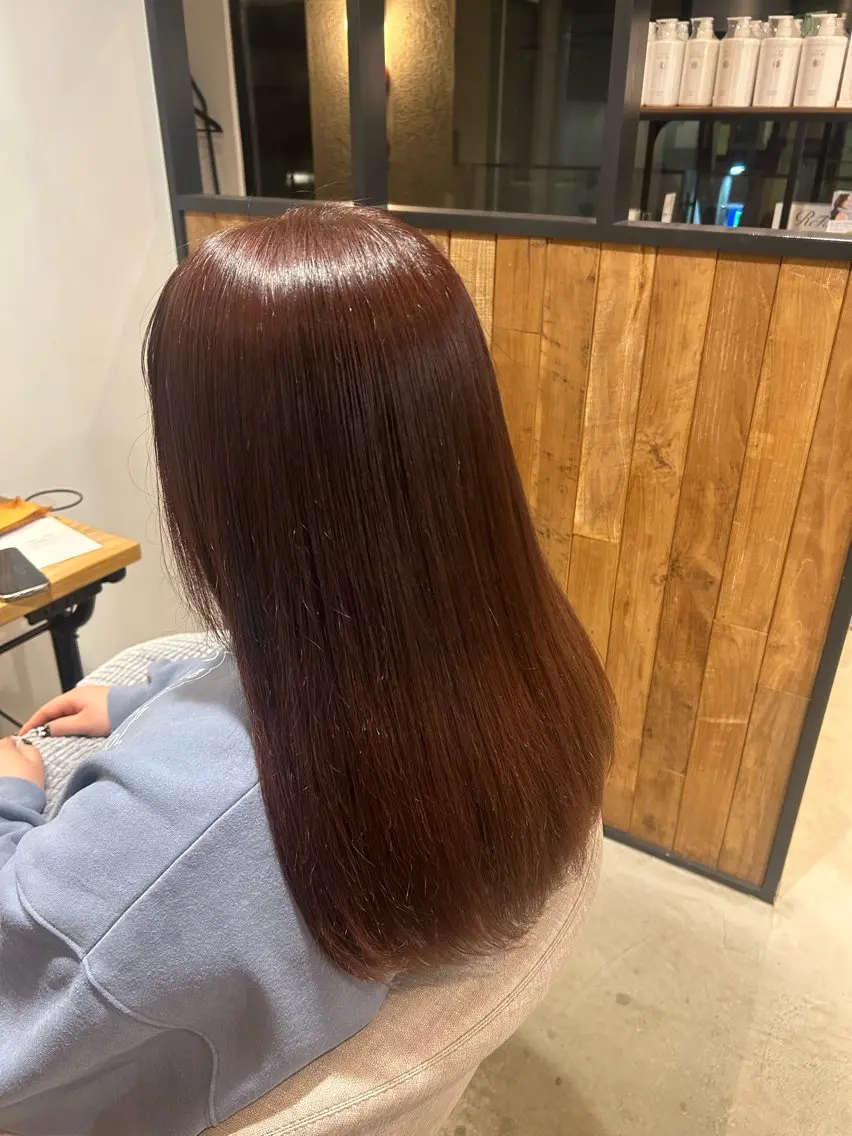 ロング カラー ブラウンカラー ピンクカラー ピンクブラウン MIO 大名/ 縮毛・ブリーチ💎のヘアスタイル
