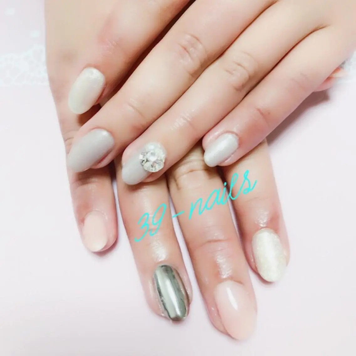 ネイル ミラーネイル ワンカラーネイル 39-nails EharaMikuのネイルデザイン