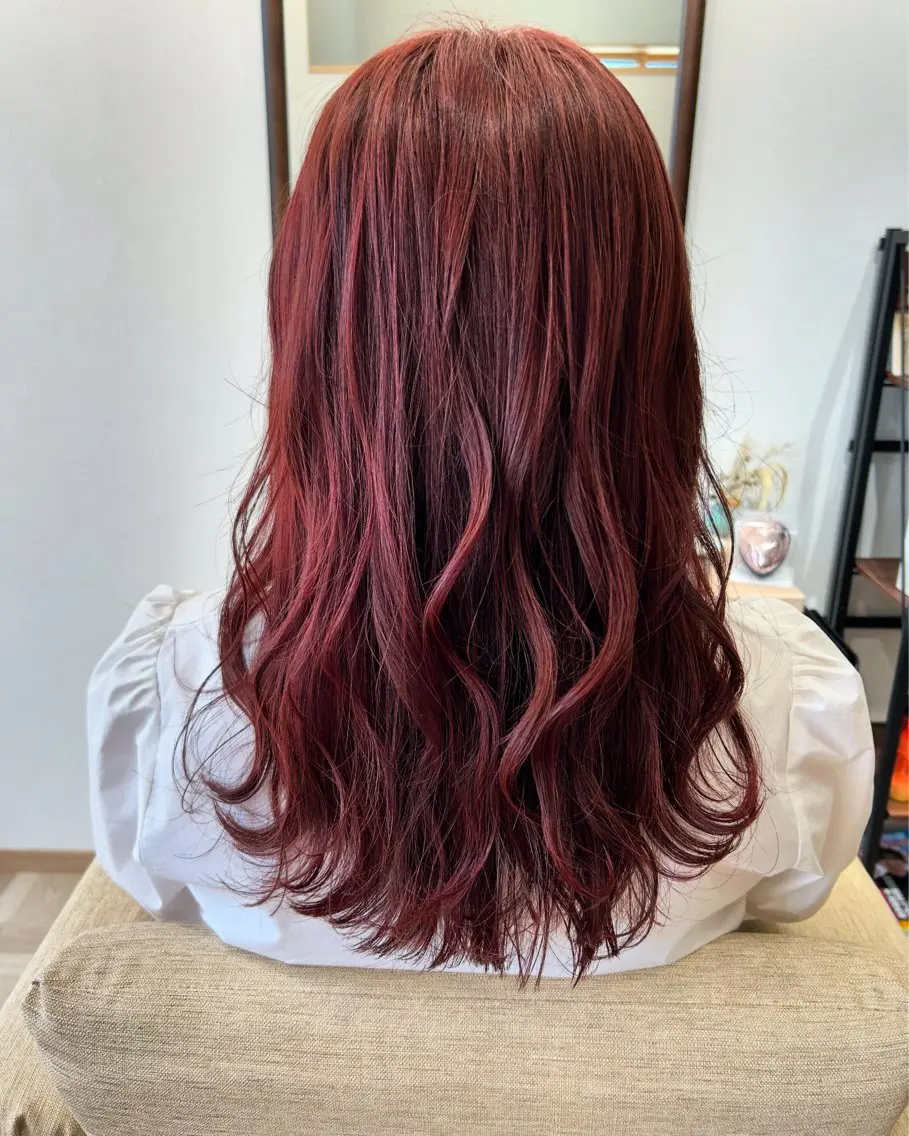 ロング カラー カット ヘアカラー トリートメント HidamaRi 植村晃成のヘアスタイル